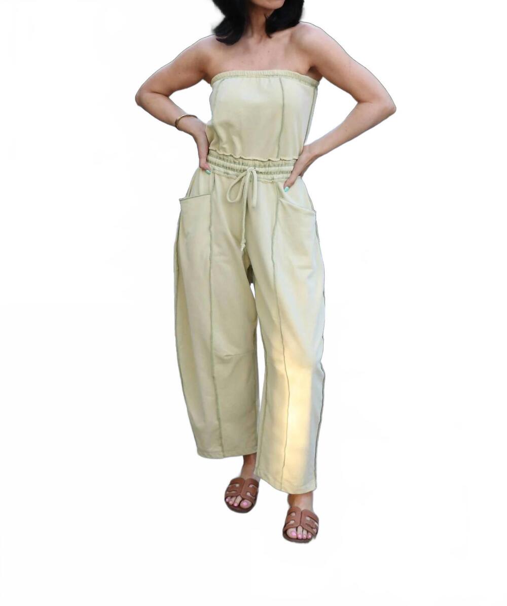 NEW MITTOSHOP women barrel leg jumpsuit in matcha